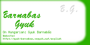 barnabas gyuk business card
