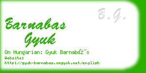 barnabas gyuk business card